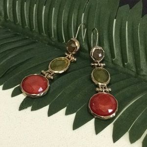 3 Bead Dangle Earrings